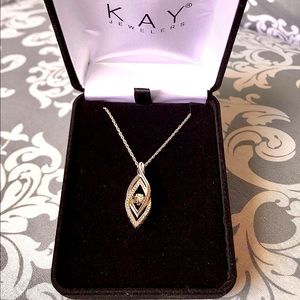 KAY JEWELERS STERLING SILVER DIAMONDS IN RHYTHM NECKLACE